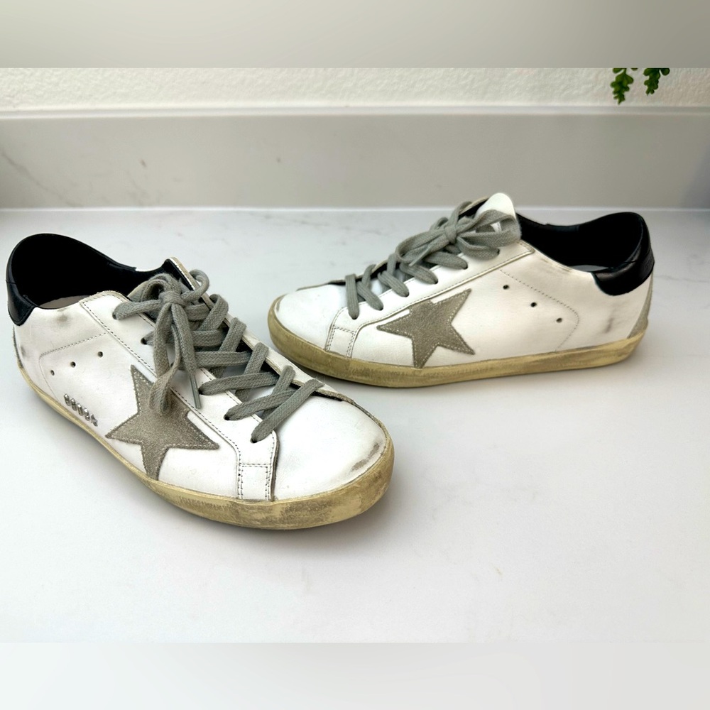 Golden Goose Super Star Low Top Sneakers White Ice and Black